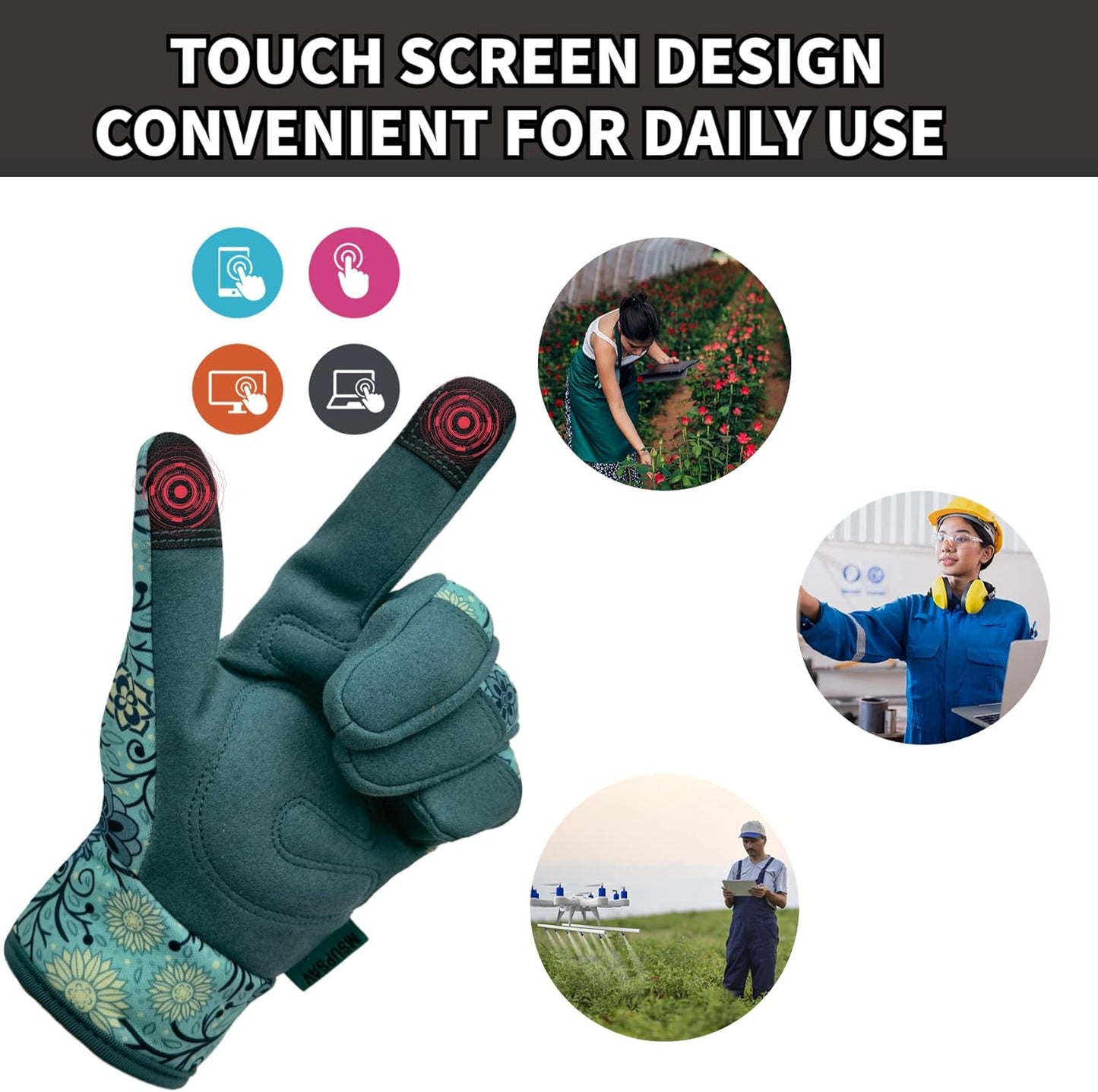 Thorn Proof&Puncture Resistant Gardening Gloves with Grip,Garden Gloves for Women, Leather Work Gloves,Gifts