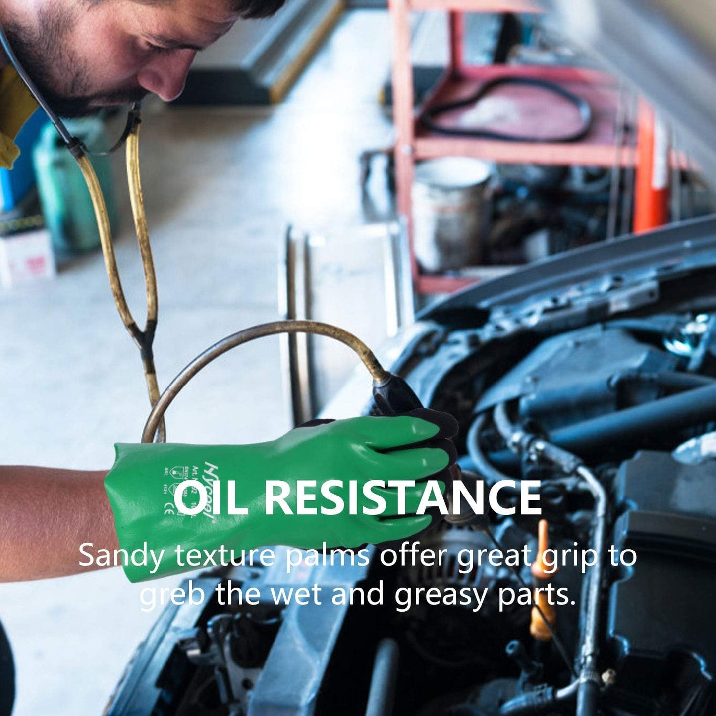 Nitrile Coating Chemical Resistant Gloves 1Pair