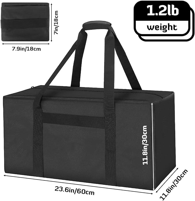 INFANZIA 24 inch Duffel Travel Sports Equipment Bag, Long Luggage Bag with Upgrade Zipper Water Resistant, Extra Large Foldable Storage Bag for Camping, Tent, Tripod, Fishing