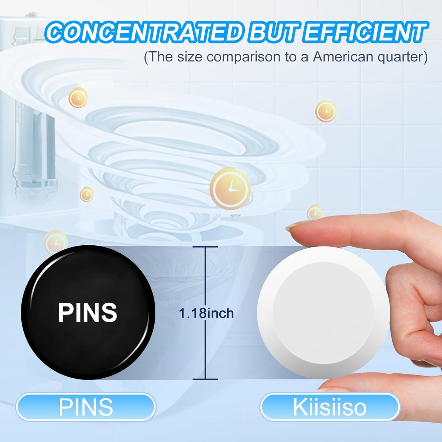 KIISIISO Toilet Bowl Cleaner Tablets 80 PACK, Automatic Bleach Toilet Tank Cleaners, Bathroom Long-Lasting Freshness, Slow-Releasing Powerful Deodorizing & Descaling