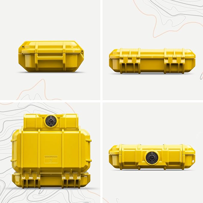 Evergreen 56 ToughBox - EDC Dry Box Protective Case USA Made for Organization of Cameras, Phones, Camping, Fishing, Hiking, Water Sports (Yellow)