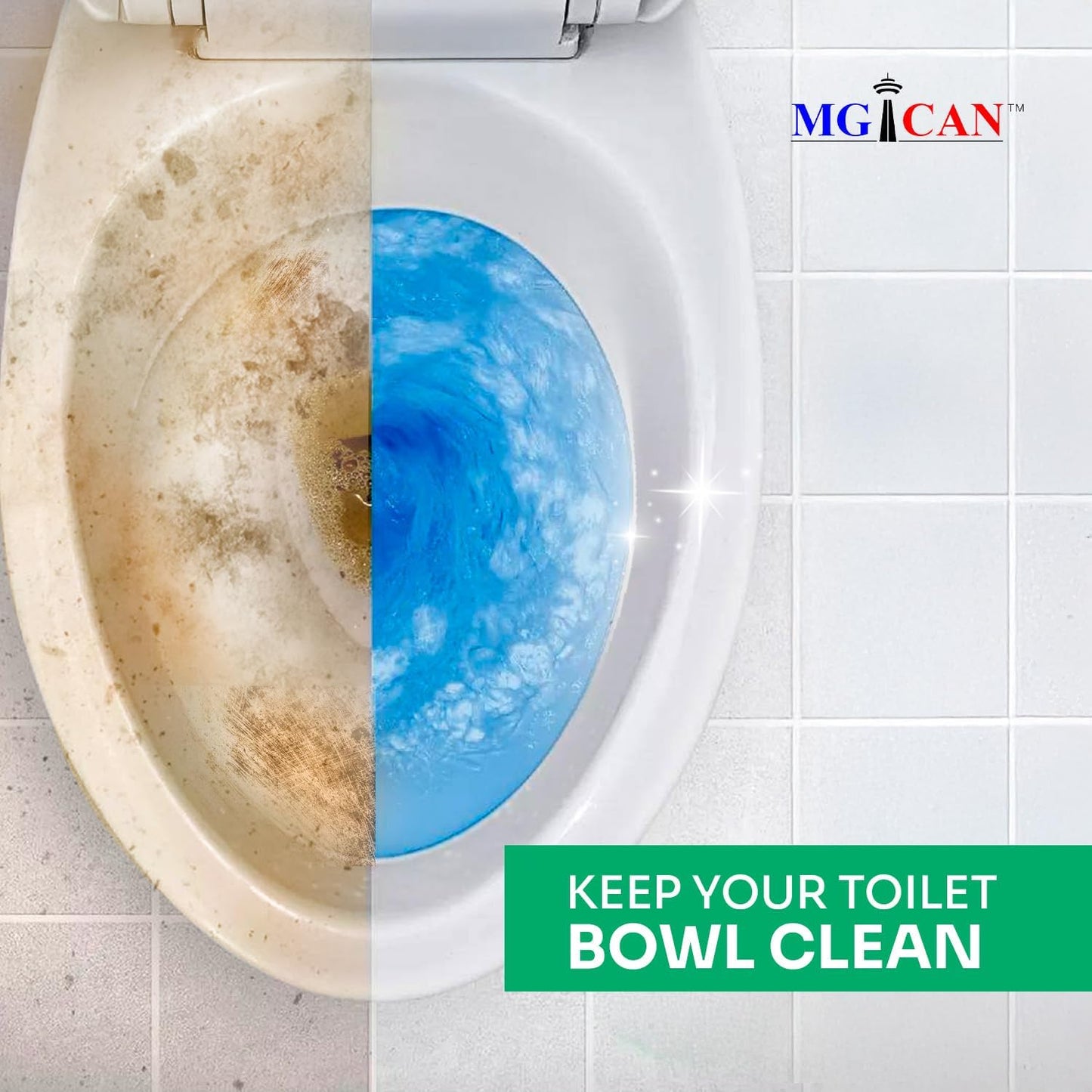 MGICAN Patented Automatic Toilet Cleaning System(ATCS) | Non-Toxic | Bleach Free & Long-Lasting | In Tank Toilet Bowl Cleaner | Cleans & Removes Stains in Every Flush| UL-Certified, 2 Pack