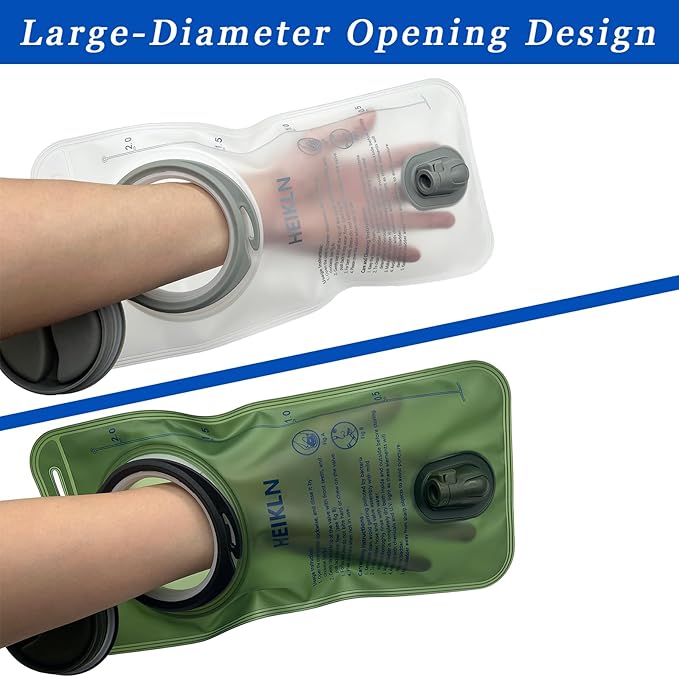 Hydration Bladder 2L-3L,Leak Proof Water Reservoir, BPA Free Military Water Storage Bladder Bag Hydration Pack Replacement Easy Clean for Bicycling Hiking Camping Hunting Running