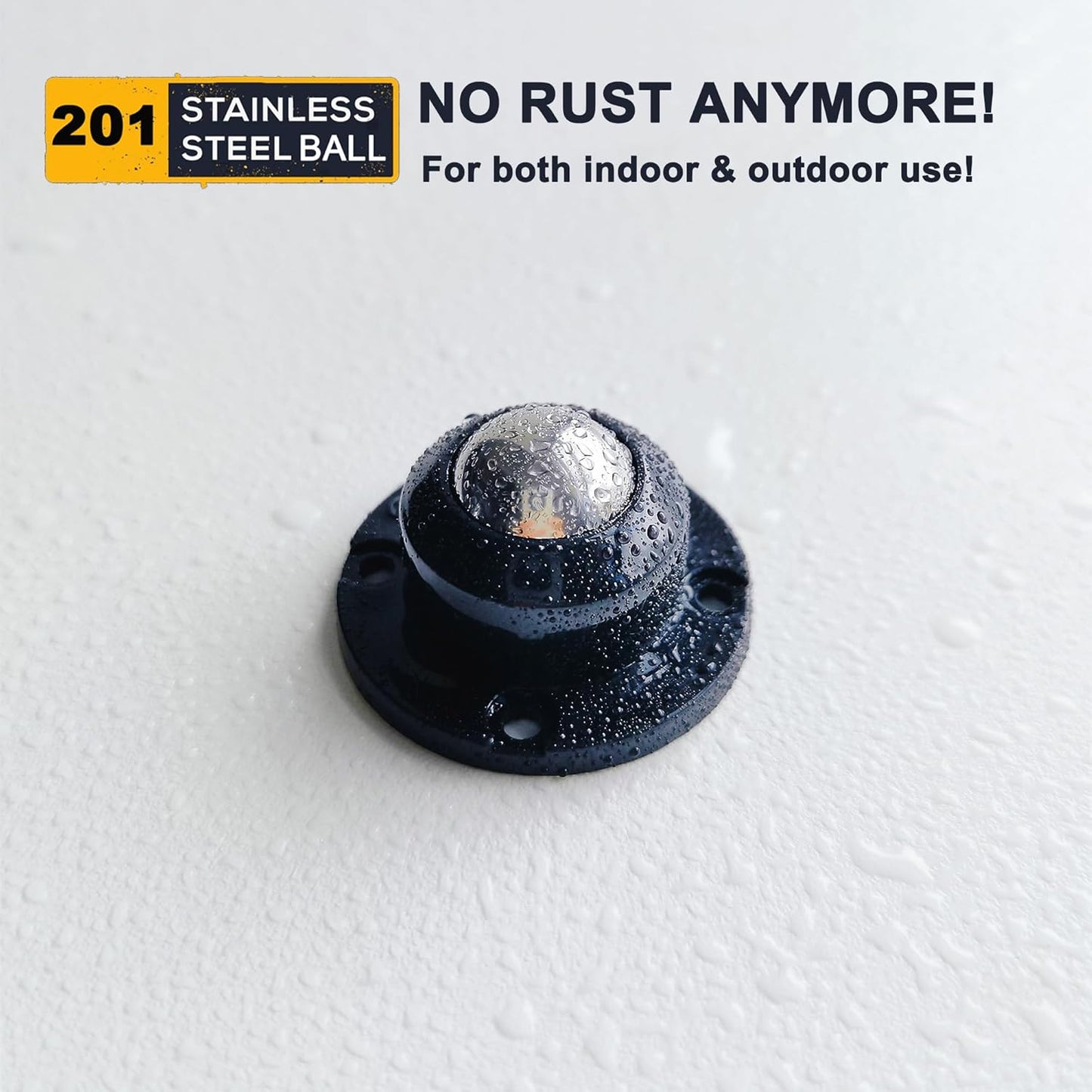 PlusRoc 4 Pack Anti-Rust Wheels Stainless Steel Self Adhesive Caster Wheels for Kitchen Appliance Rollers Sliders Mop Bucket, Load Capacity 28LBS Per Wheel for Furniture