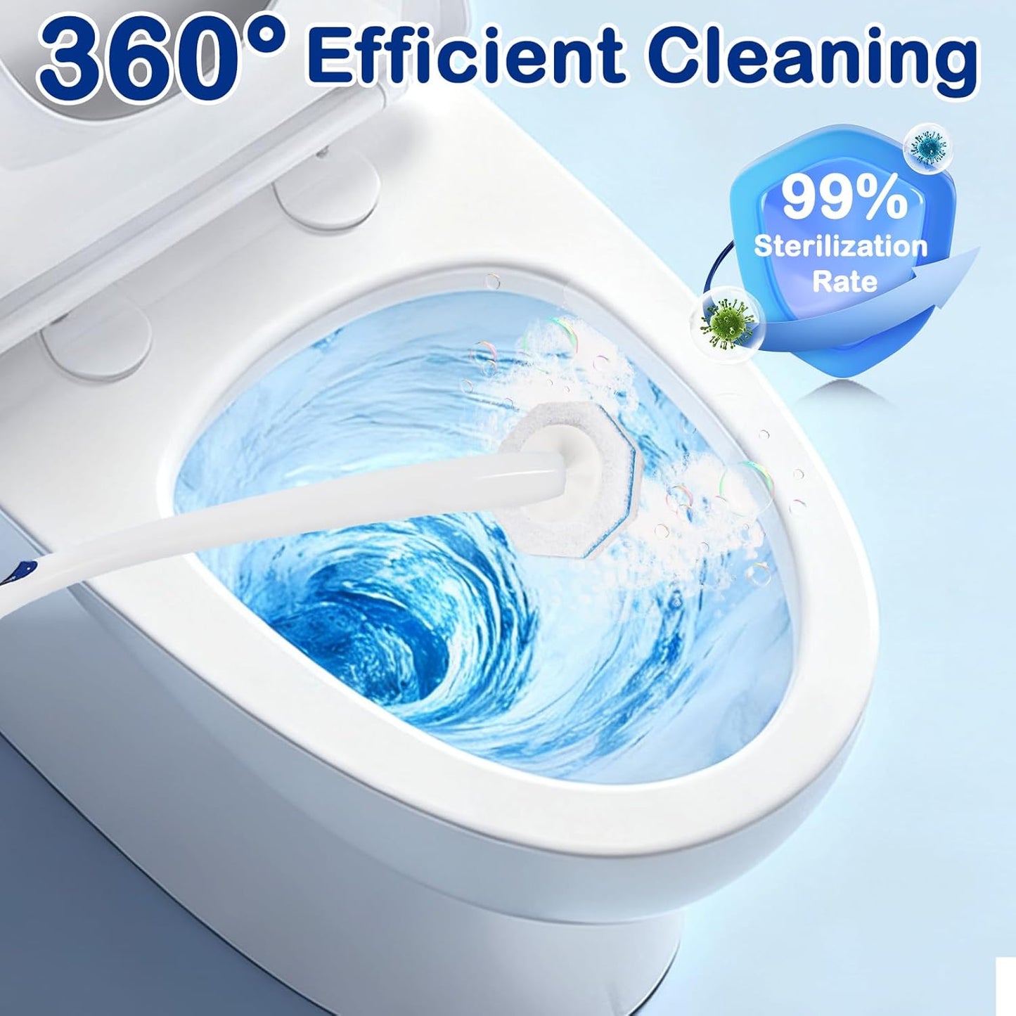 80 Count Disposable Toilet Wand Refills - Toilet Bowl Wand Refills with Cleaners, 5X Cleaning Power | No Falling Apart | Fresh Fragrance