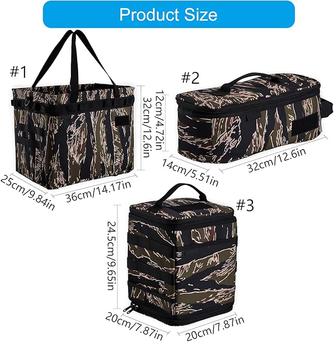 Camping Gear, Outdoor Camping Organizers Portable Picnics Tableware Carrying Storage Bag for Hiking Picnics Camping Cookware Bag
