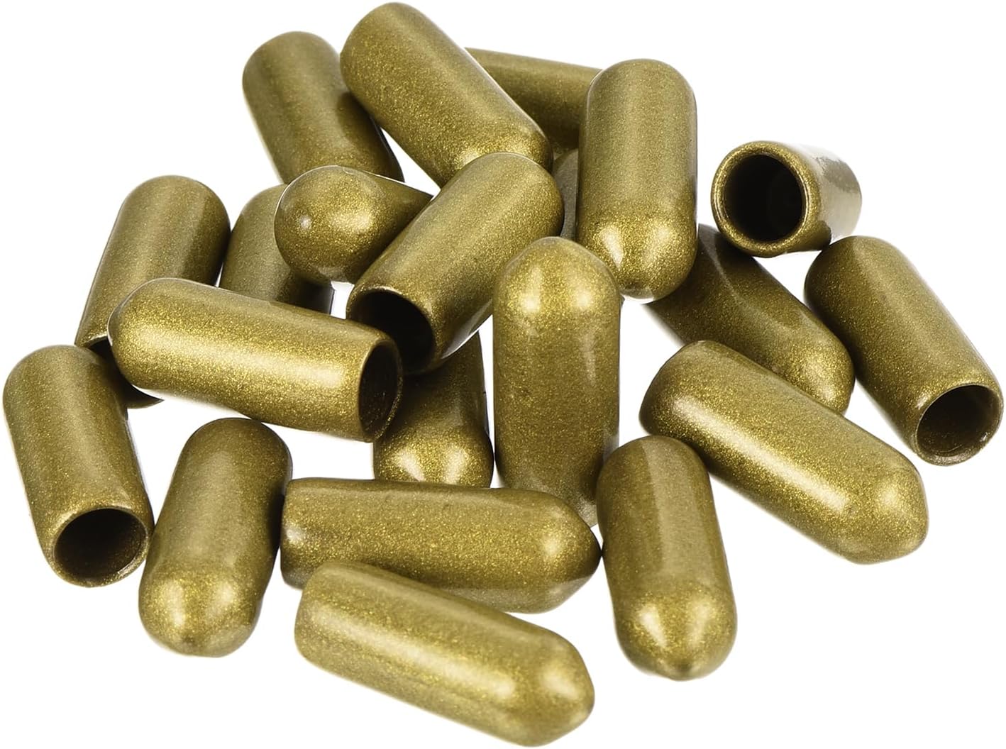 uxcell 20pcs Rubber End Caps 5.5mm ID Vinyl Round Tube Bolt Cap Cover Thread Protectors Gold