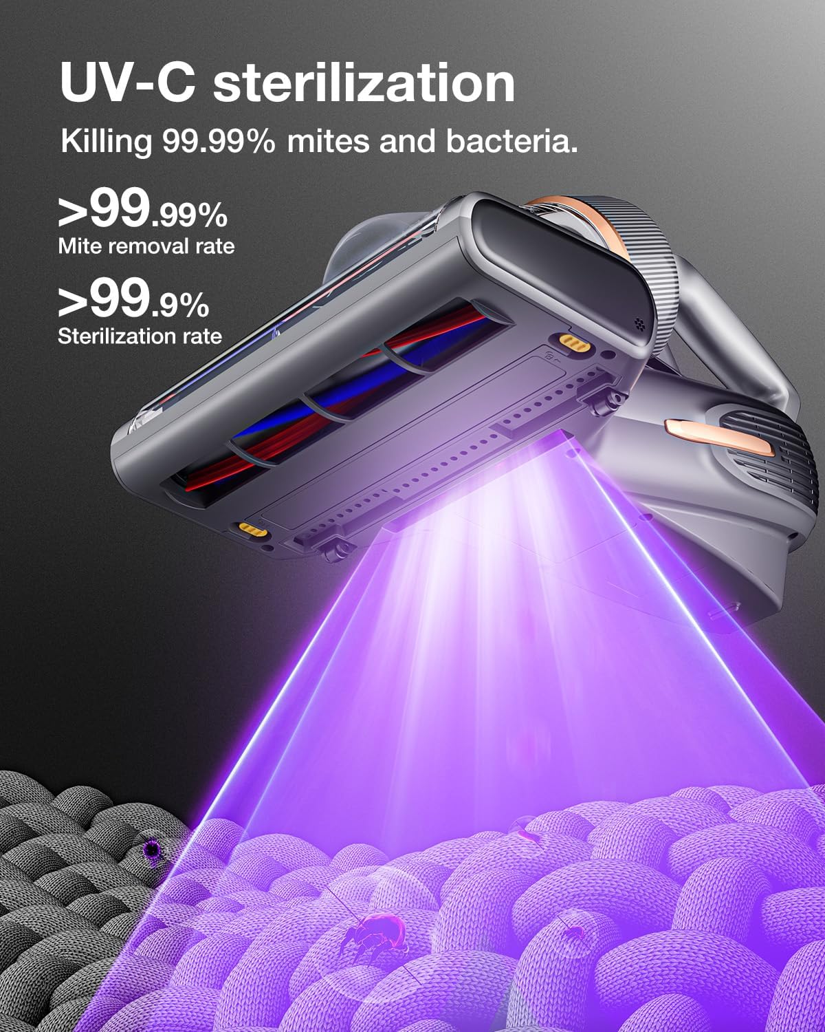 Jimmy BX7 Pro Max Graphene Mattress Vacuum Cleaner with Dust Sensor, Bed Vacuum with UV Light, 550W Powerful 16Kpa Suction Handheld Vacuums Couch Cleaner (Corded)