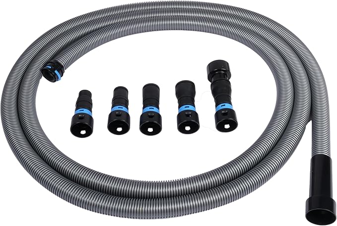 Cen-Tec Systems 94720 Quick Click 20 Ft. Hose for Home and Shop Vacuums with Expanded Multi-Brand Power Tool Adapter Set for Dust Collection