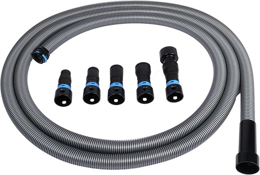 Cen-Tec Systems 94709 Quick Click 16 Ft. Hose for Home and Shop Vacuums with Expanded Multi-Brand Power Tool Adapter Set for Dust Collection