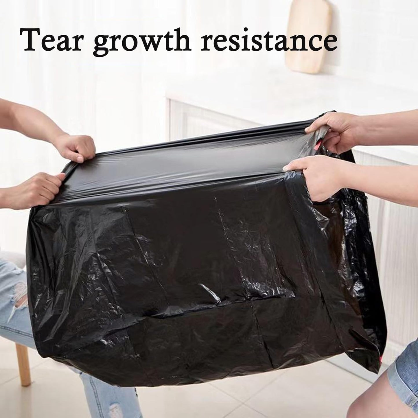 Large Black Trash Bags 20-21 Gallon Drawstring Garbage Bags,Measuring 28x 33.8 inches,Heavy Duty Plastic Garbage Bags for Household Kitchen Office Restaurant Thickened Stretchy (60 Count)