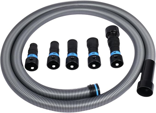 Cen-Tec Systems 94698 Quick Click 10 Ft. Hose for Home and Shop Vacuums with Expanded Multi-Brand Power Tool Adapter Set for Dust Collection