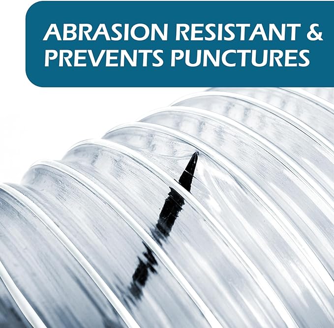 Qucship Heavy PVC Dust Hose, 2-1/2" x 10', Flexible PVC Fume Hose with Carbon Steel Wire Coil for Collection Systems