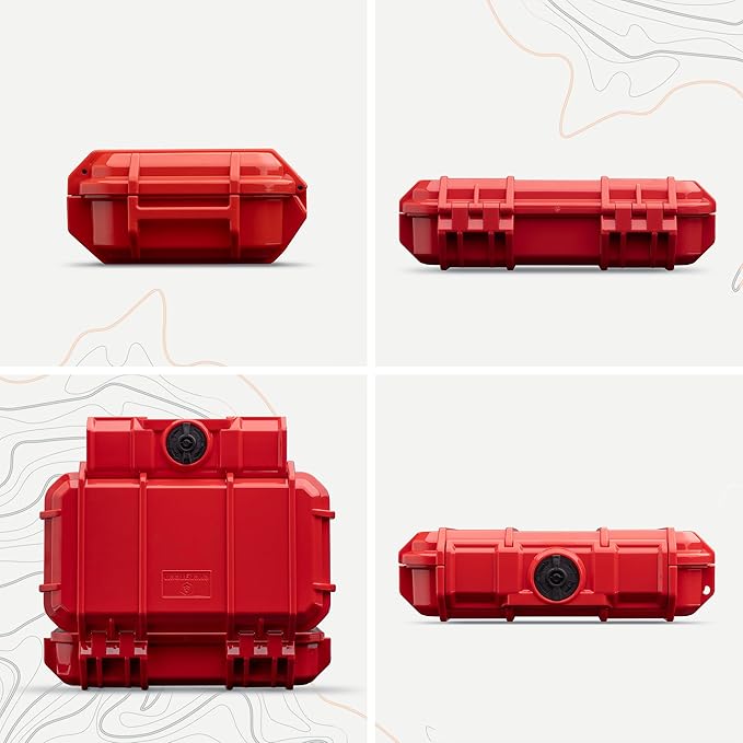 Evergreen 56 ToughBox - EDC Dry Box Protective Case USA Made for Organization of Cameras, Phones, Camping, Fishing, Hiking, Water Sports (Red)