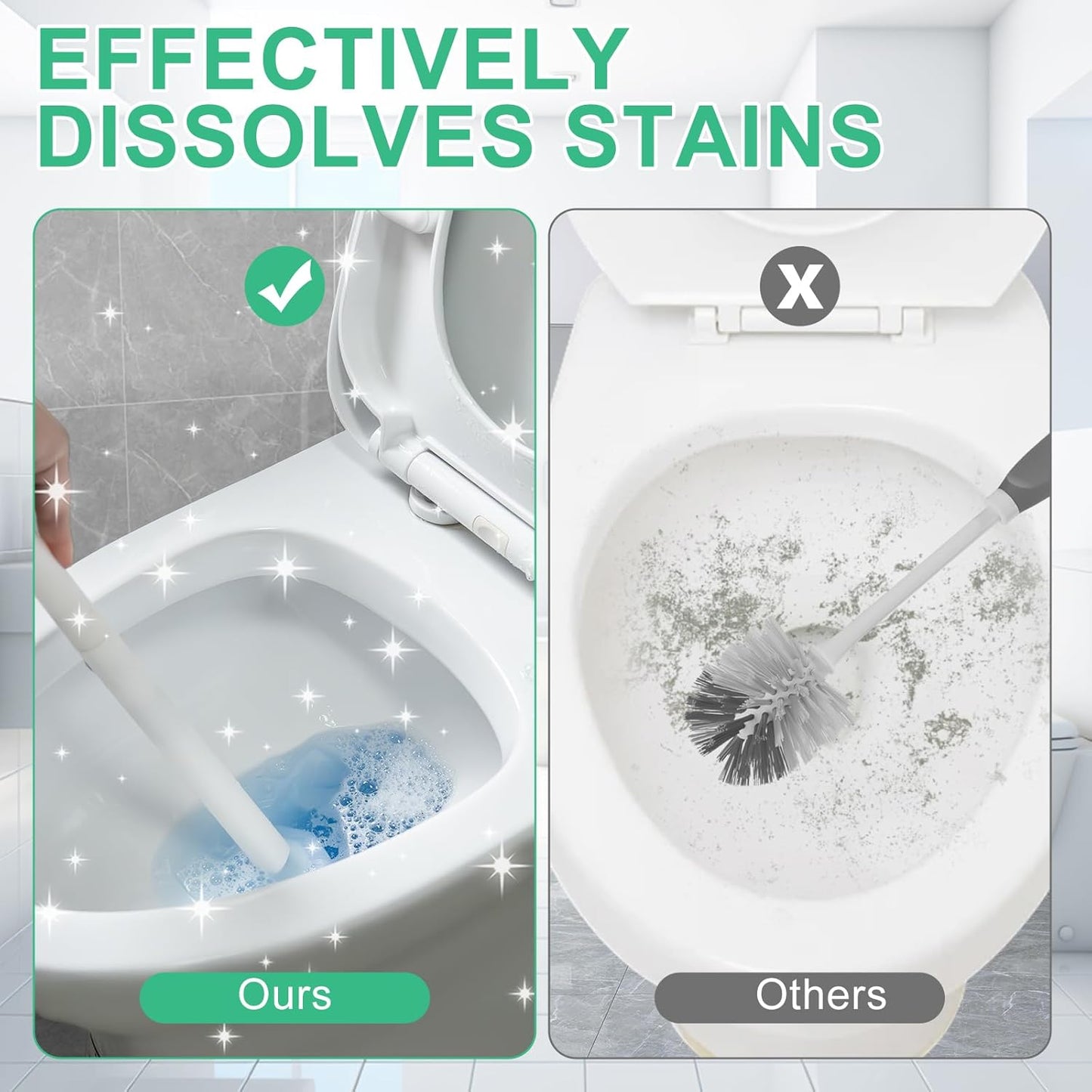 100 Count Toilet Wand Refills for Clorox, Disposable Toilet Brush Compatible with Clorox ToiletWand Cleaning System, Upgrade Fiber Bowl Cleaner Brush for Closestool Cleaning