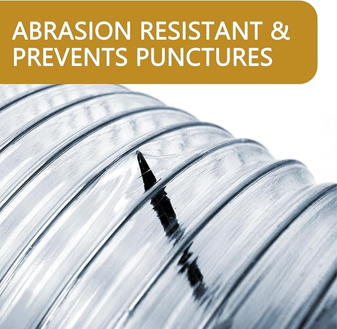 PVC Dust Collection Hose 4" x 10', Puncture Resistant Clear PVC Dust Collection Hose for dust collection systems by Oycevila