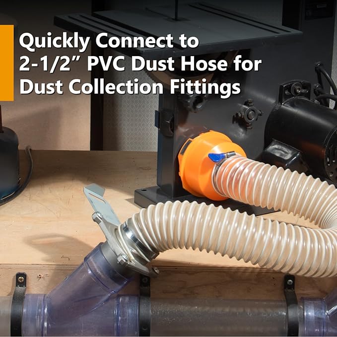 POWERTEC 70420 Dust Port Adapter for 1-3/4" ~ 2-1/2" Port to 4" & 2-1/2" Dust Collection Hose, Quick Connect Hose Reducer Fittings for Table Saw, Planer, Jointer & Various Power Tools (Patent pending)