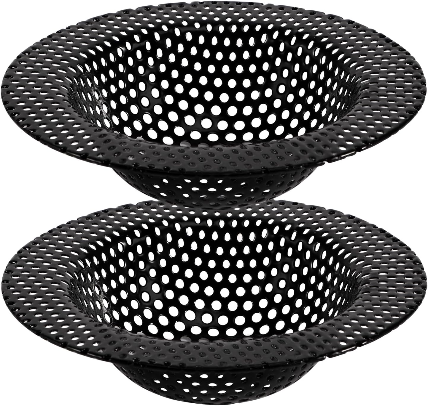 2 Pcs Black Stainless Steel Mesh Sink Drain Strainer, 4.45" Top/2.95" Kitchen Filter Trap Basket,Large Food Catch for Bathroom Bathtub Wash basin Floor drain balcony RV Drain Hole Electroplated Coatin