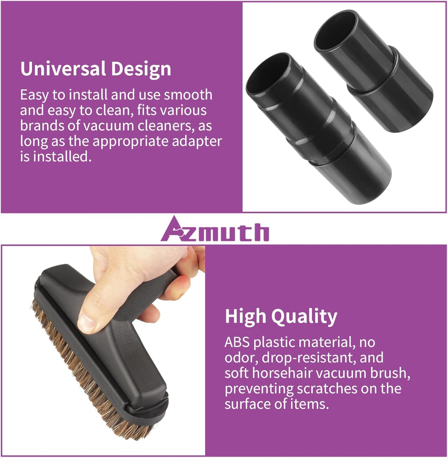 6 Pack For Shark Vacuum Attachments, Soft Horsehair Vacuum Brush Attachment with Vacuum Hose Adapter, 1 1/4 Vacuum Attachments for Multiple Household Vacuum Cleaners