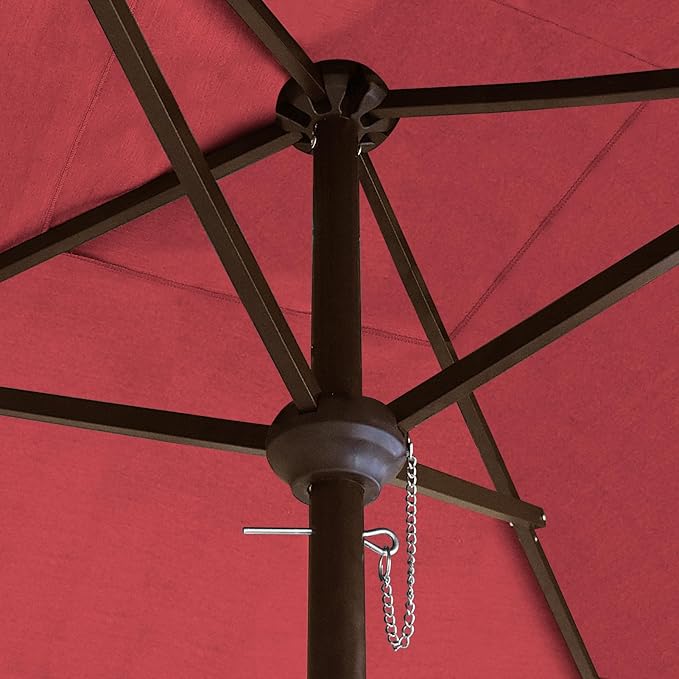 EliteShade USA 10-Year-Non-Fading 6x6Ft Square Market Umbrella Patio Outdoor Table Umbrella with Ventilation, Burgundy