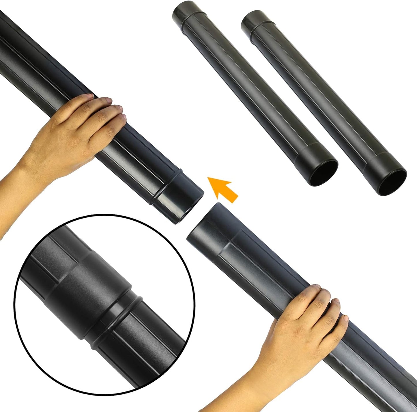 Shop Vac Accessories 2 1/2 inch Attachments (2.5 Wet Dry Vac Accessories - Extension Wands, Floor Brush, Dust Brush, Crevice Tool, Utility Nozzle, and Hose Kit (7-Pack Attachments)