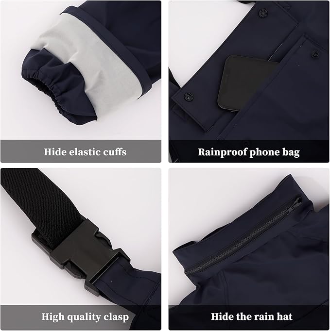 Rain Suit For Men & Women Waterproof Heavy Duty Rain Gear Reflective Jacket for Fishing Outdoor Work Raincoats