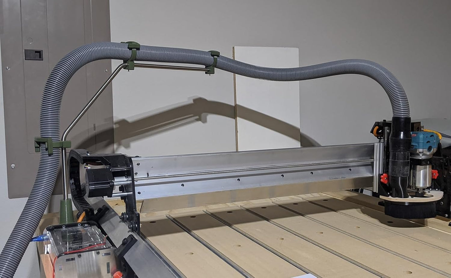 Dust Collection Hose 1.5 in × 20 ft Heavy Duty Flexible PVC Reinforced Thicken Helix Suction Discharge Corrugated Pipe Hose for Fume Dust Collector Fitting Wood Chip Saw (1.5 inch gray hose)