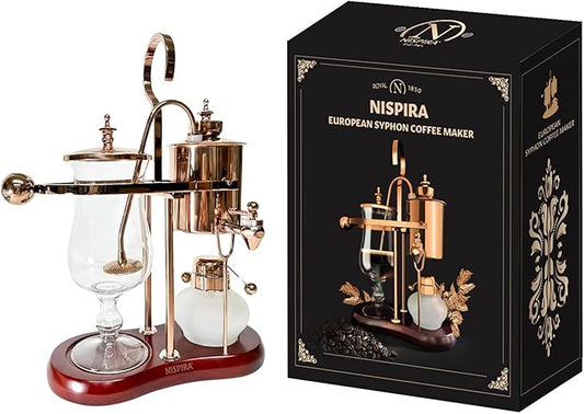 Nispira Belgium Royal Family Balance Syphon Unique Gravity Vintage Coffee Maker Vacuum Brewing System Copper 500 ml
