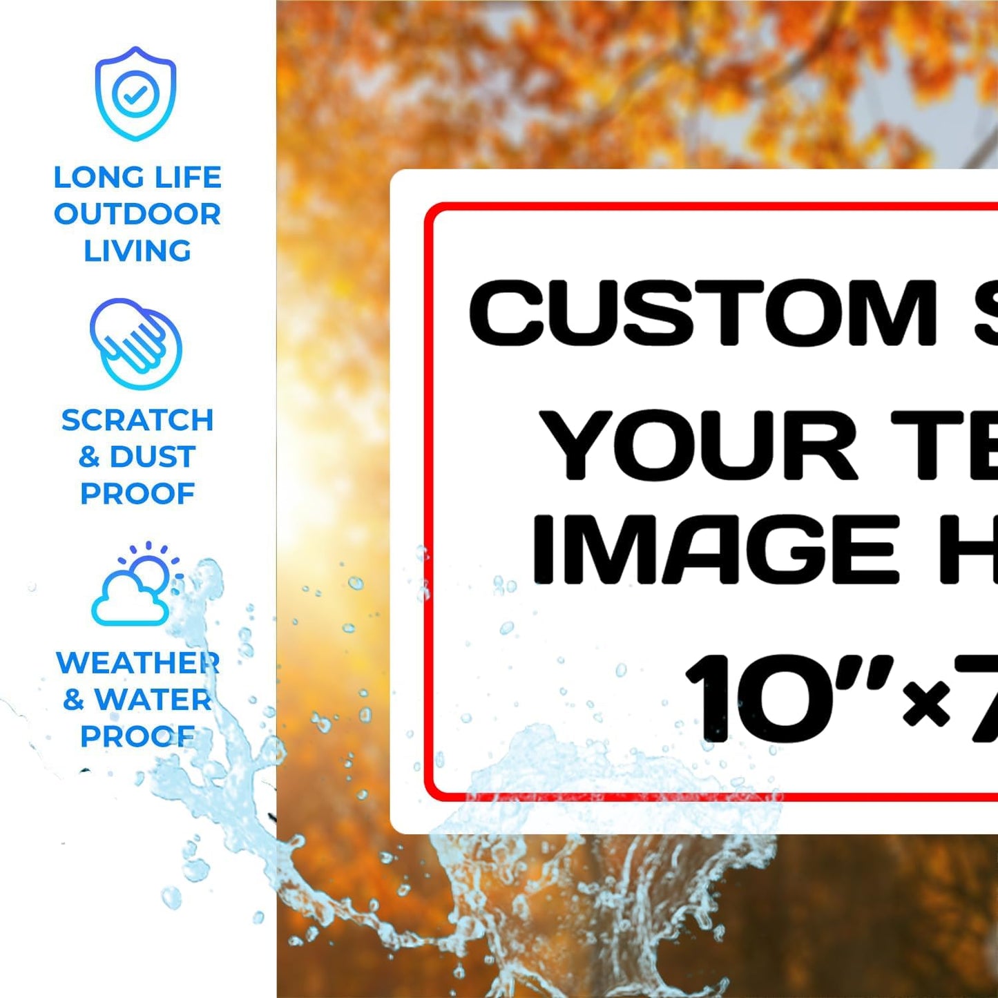 Personalized Aluminum Weatherproof Metal Sign - Multiple Sizes, Custom Text & Picture, Hazard, Garden, Custom Door Sign