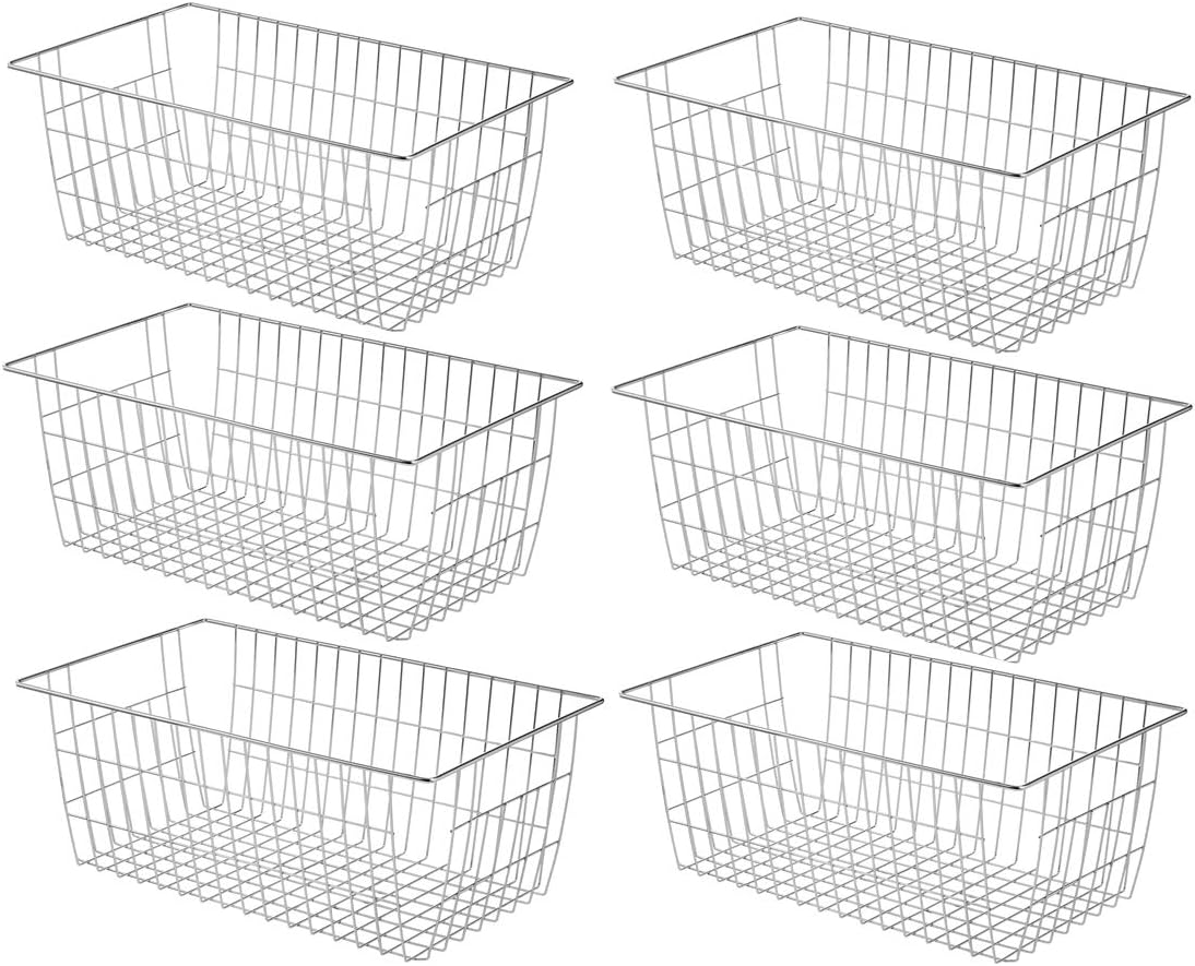 SANNO 15.7in Freezer Baskets Bins - Freezer Storage Containers Organizer for Office, Bathroom, Pantry