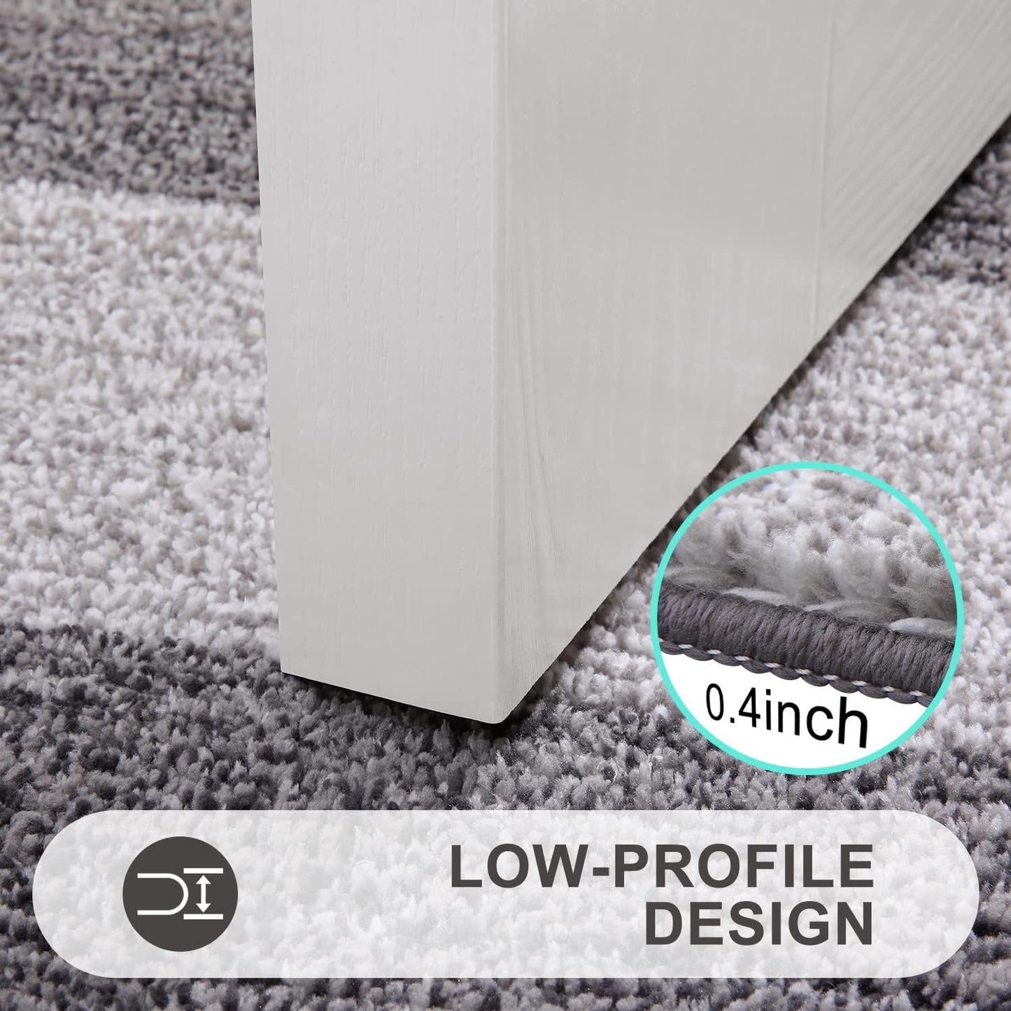 Kitinjoy Indoor Outdoor Door Mat, 32x20 Non-Slip Absorbent Dirt Trapper, Low-Profile Washable Inside Entrance Front Floor Mat, Sturdy Soft Entry Doormats for Entryway, Grey