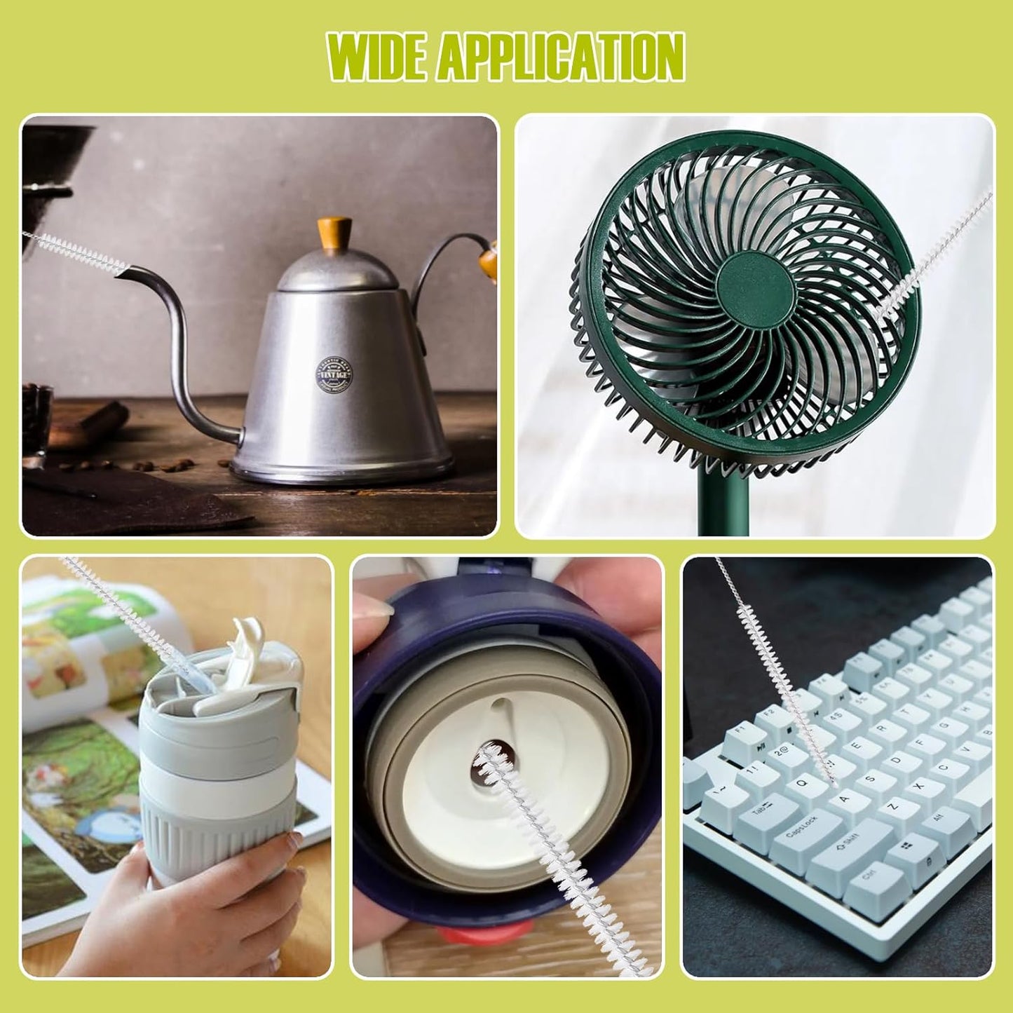 Reusable Straw Cleaner Brush Set - 8PCS Extra Long 12 inch Metal Straw Cleaning Brushes for Tumbler, Sippy Cup, Water Bottles, Pipes