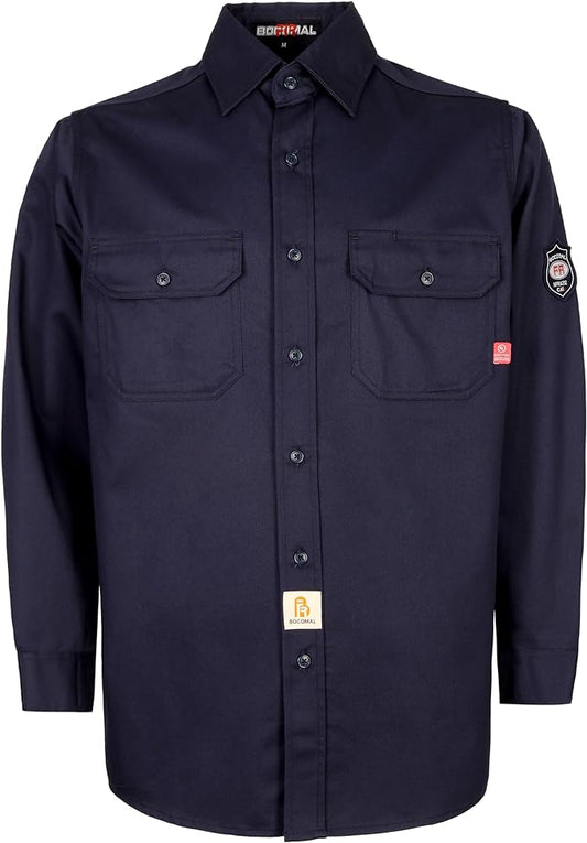 BOCOMAL FR Shirts 6.25oz Lightweight Welding Shirts Flame Resistant Men's Fire Retardant Shirt