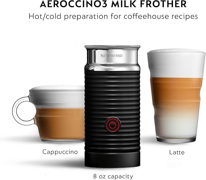 Nespresso Vertuo Coffee and Espresso Machine by De'Longhi with Milk Frother, 1000 Milliliters, Graphite Metal