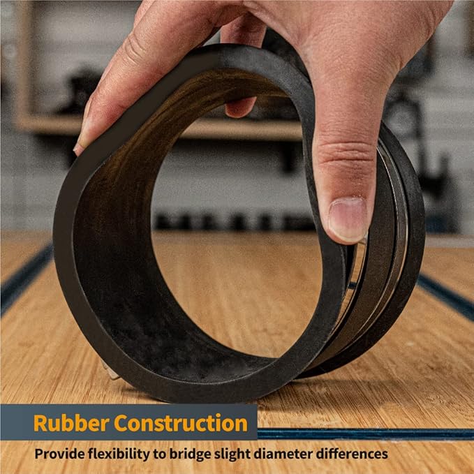 POWERTEC 70359 4" Dust Collection Hose Y-Fitting Connector with Blast Gate and Dust Control Flex Cuff, 1 Set