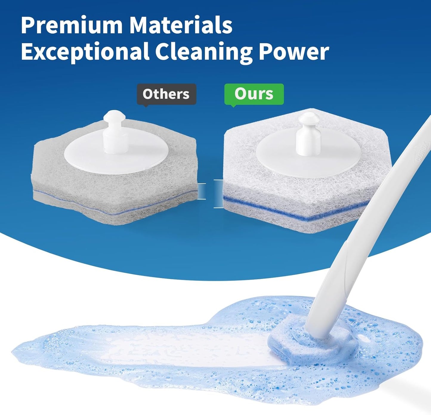 oshang Toilet Cleaner Refills, Toilet Refill Pads, Disposable Toilet Brush Heads for Toilet and Bathroom Cleaning, Compatible with Clorox Toilet Brush (32 Count)