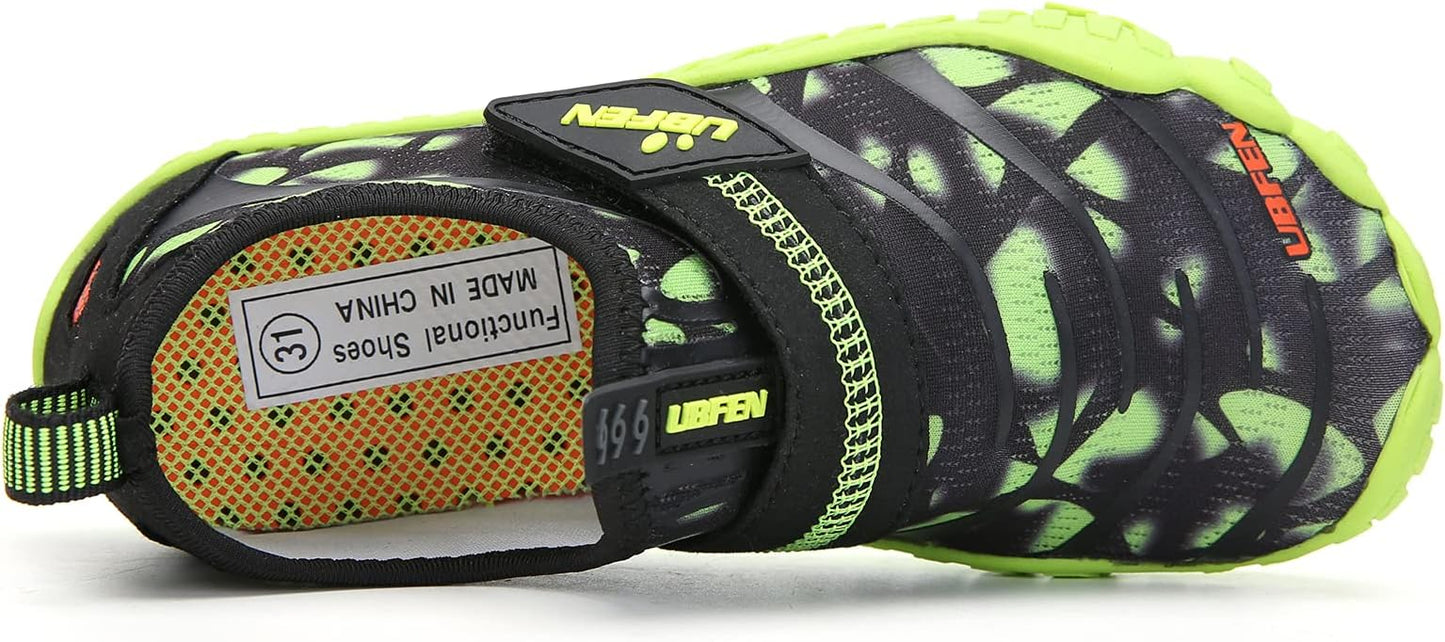 UBFEN Water Shoes for Kids Boys Girls Aqua Socks Barefoot Beach Sports Swim Pool Quick Dry Lightweight Toddler Little Big Kid