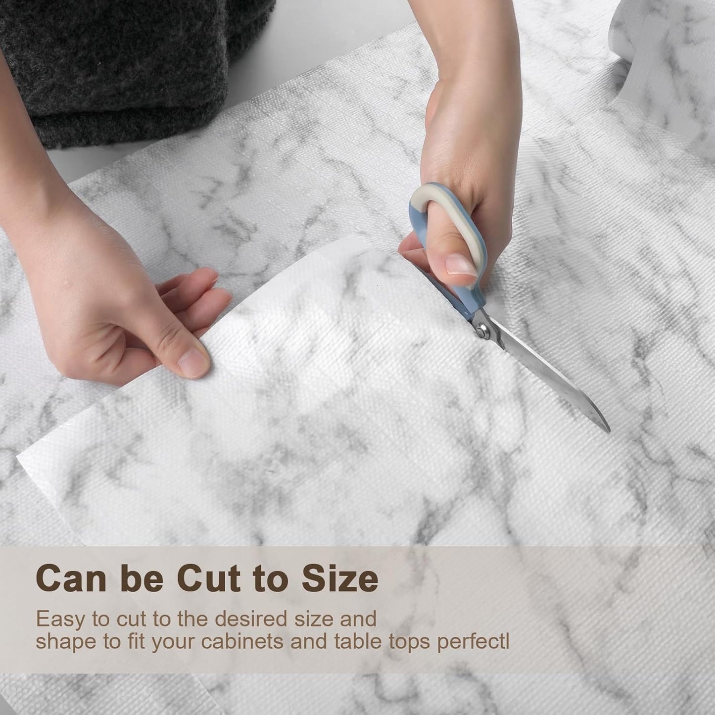 OcePor Non-Adhesive Drawer and Shelf Liner 24IN x 20FT，Non Slip Cabinet and Cupboard Liner, Kitchen Cabinet Liners for Shelves, Waterproof Drawer Shelf Liners for Cabinets/Bathroom Cupboard, Marble