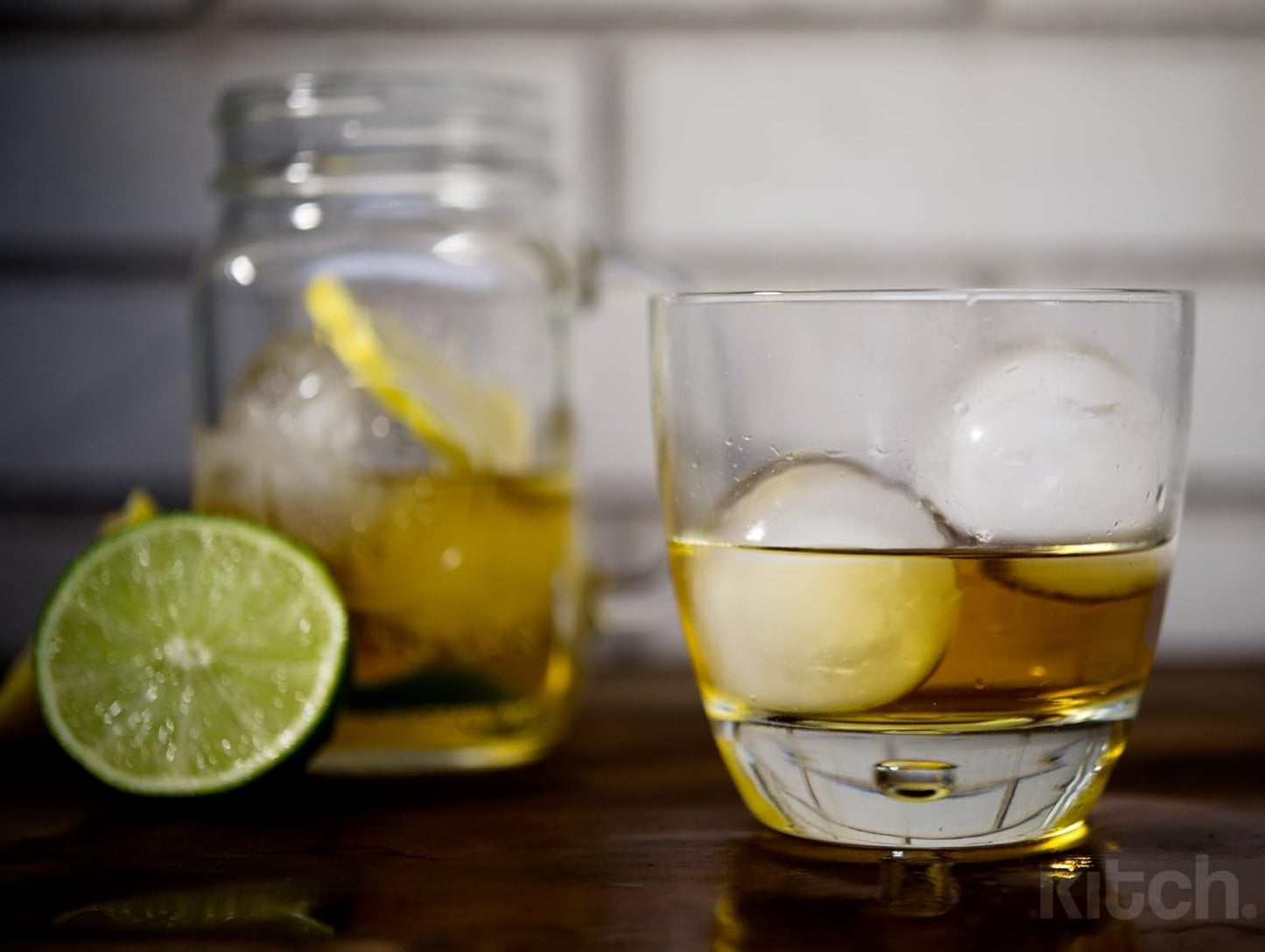 Ice Ball Maker Mold - Flexible Silicone Ice Tray - Molds 4 X 4.5cm Round Ice Ball Spheres - Cobalt Blue