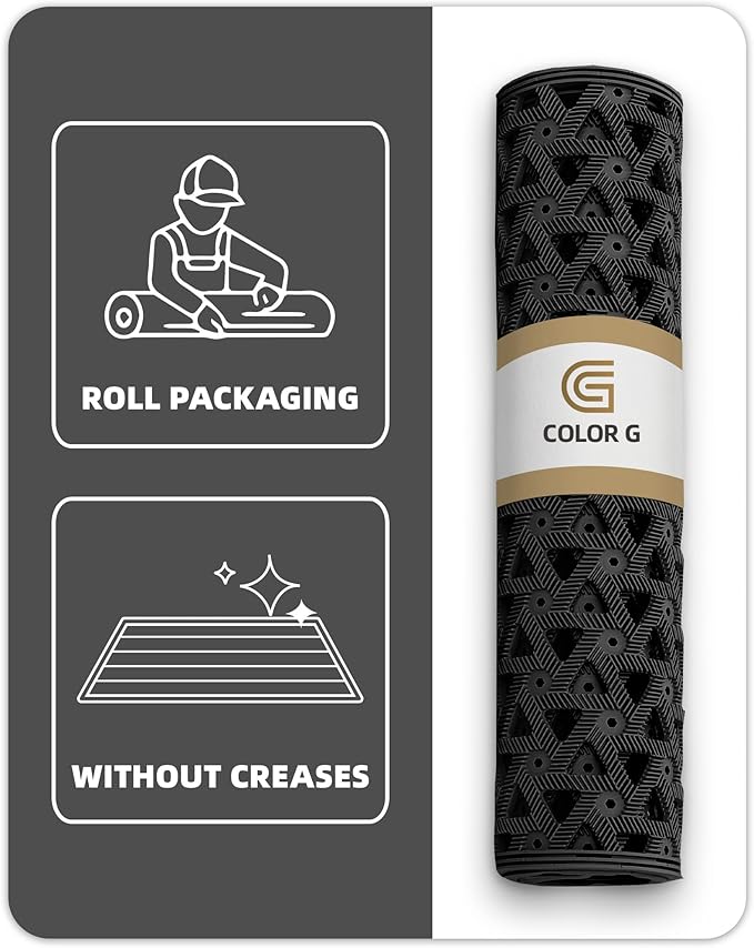 Color&Geometry Door Mat Outside Entrance with Drainage, Rubber Heavy Duty Dirt Trapper Waterproof Outdoor Welcome Mat, Outdoor Mats All Weather for Front Back Door Patio Entryway Entry, 24"X36" Black