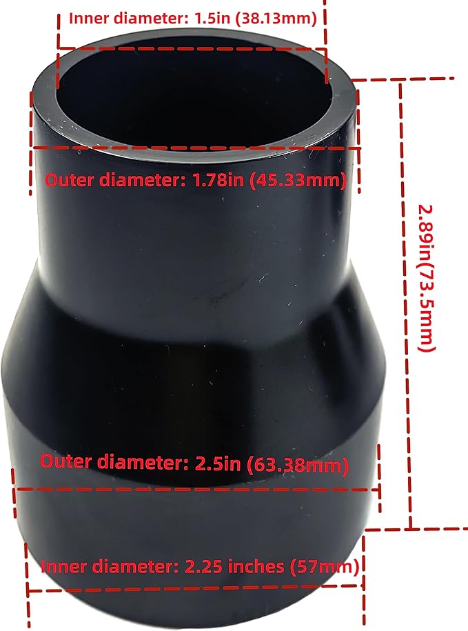 palart 3 Piece Vacuum Adapter Combo Kit Fits Wet Dry Vacuum Cleaners Connector Accessory, includes a 2-1/2 in. to 1-7/8 in. accessory adapter, a 1-7/8 in. to 1-1/4 in. and a hose-to-hose connector