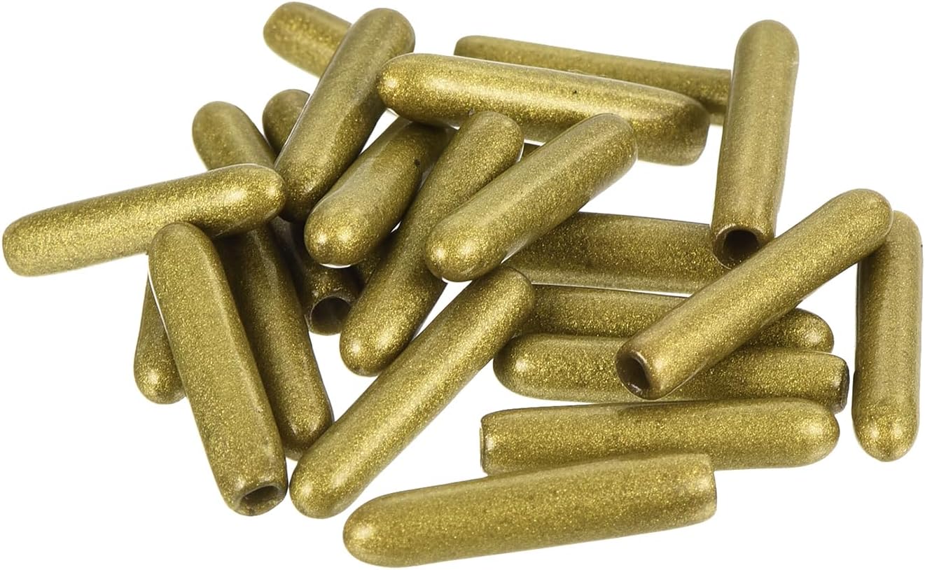 uxcell 20pcs Rubber End Caps 2mm ID Vinyl Round Tube Bolt Cap Cover Thread Protectors Gold