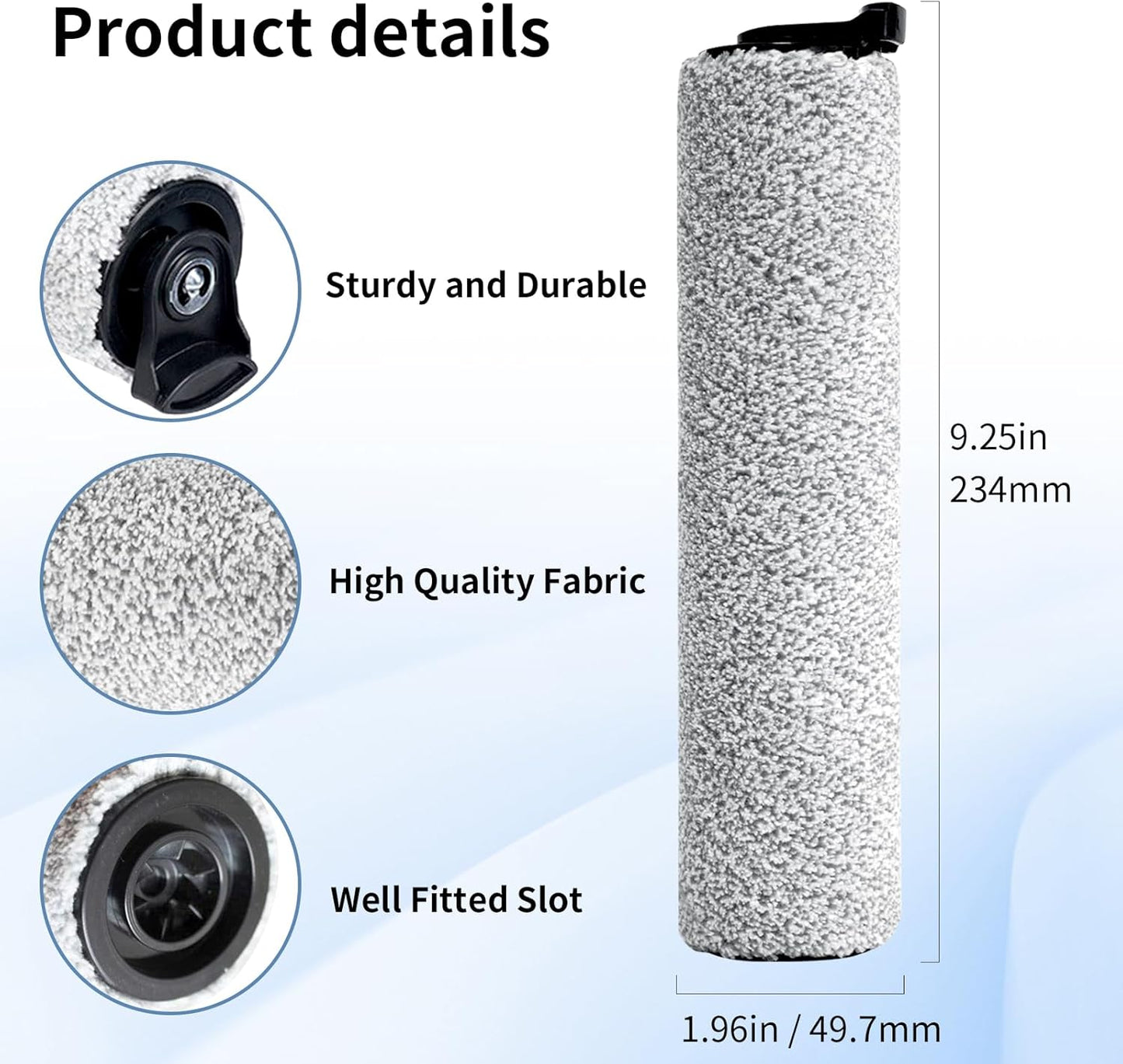 Roller Brush and Filter Replacement Compatible with Tineco iFloor 3/ Floor One S3 Cordless Vacuum Cleaner, Replacement Parts Include 3 Brush Rollers, 3 Filters