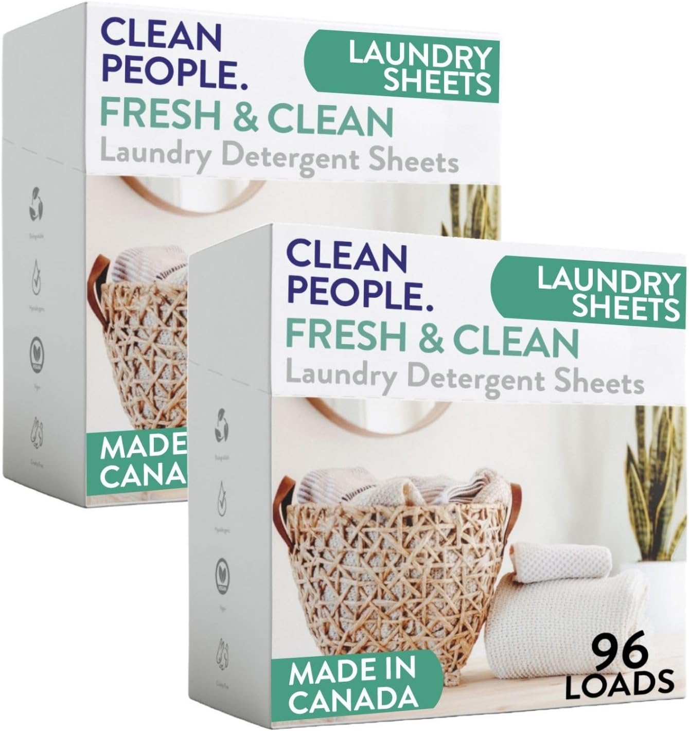 The Clean People Laundry Detergent Sheets - Laundry Soap - Ultra Concentrated, Recyclable Packaging, Stain Fighting - Fresh Scent, 192 Pack
