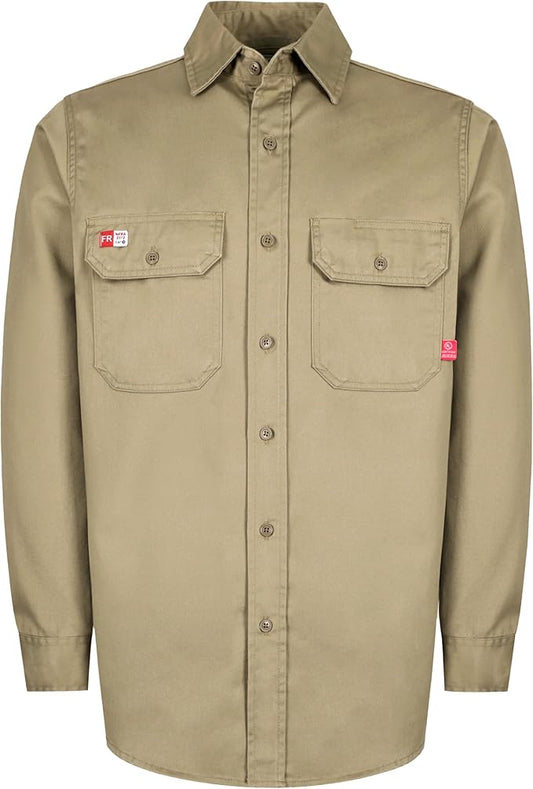 TICOMELA FR Shirts for Men Flame Resistant Shirt CAT2 Light Weight 6.5oz Fire Retardant Men's Welding Shirt