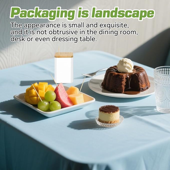 HOPELF Toothpick Holders 2 Pack with 3000 Picks,Round Toothpicks Double-Side Point for Teeth,Food Pick,Appetizers,Cocktails Fruits,Olive&DIY Craft.