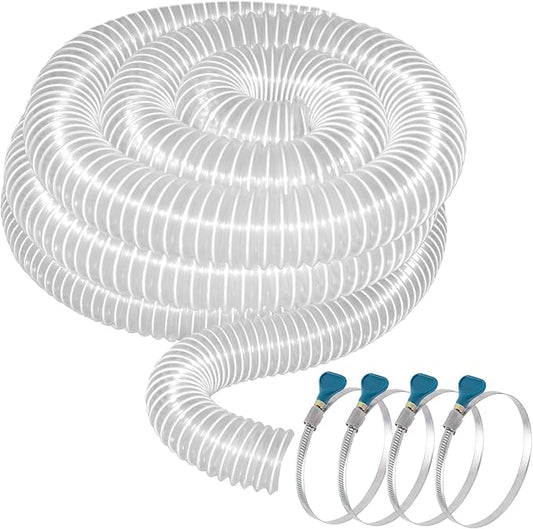 PVC Dust Collection Hose 2 1/2" x 20', Puncture Resistant Flexible Clear PVC Fume Collection Hose for Dust Collectors for dust collection systems by Oycevila
