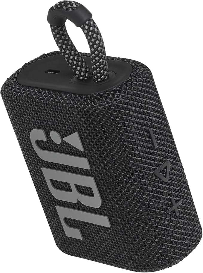 JBL Go 3 - Portable Mini Bluetooth Speaker, big audio and punchy bass, IP67 waterproof and dustproof, 5 hours of playtime, speaker for home, outdoor and travel (Black)