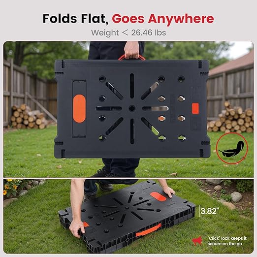 Express Folding Work Table Easy Setup Portable Workbench with 1000lbs Load Capacity Lightweight Versatile Workstation with 2 Clamps, 2 Clamp Dogs, Power Strip for Garage Workshop Home