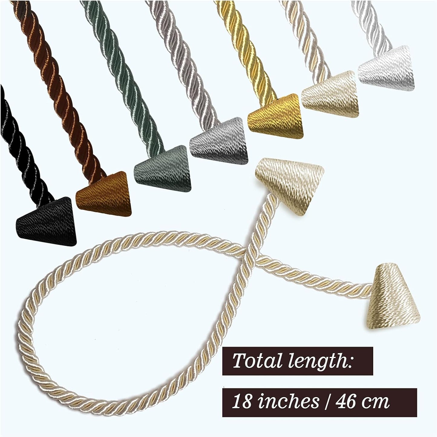 Hion Magnetic Curtain Tiebacks Golden 2pcs, Curtain Tiebacks Buckles Holdbacks Holders Hooks Clip for Home Bedroom Office Decorative Curtain